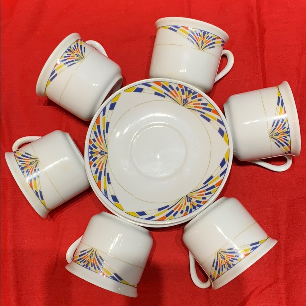 Per Alimenti porcelain coffee set of 6 cup and saucer